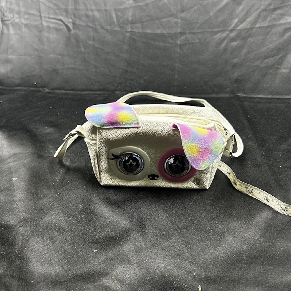 Spin Master Purse Pets Interactive Puppy Crossbody Bag White Blinking Eyes Toy